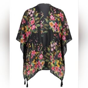 Vibrant Floral Women's Swim Coverup One Size